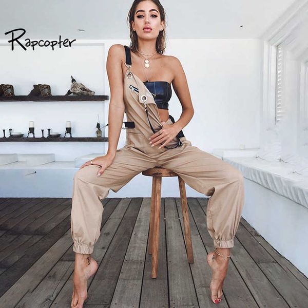 rapcopter women brand casual overalls loose casual khaki patchwork pants zipper high waist pockets pockets backless trousers, Black;white
rapcopter women brand casual overalls loose casual khaki patchwork pants zipper high waist pockets pockets backless trousers, Black;white
