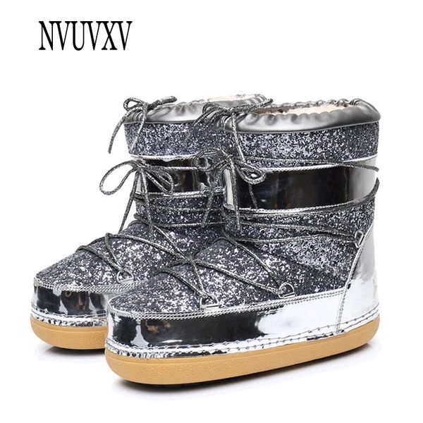 european and american winter snow boots sequins lace-up women's boots ski space winter warm plus cashmere sh040, Black
european and american winter snow boots sequins lace-up women's boots ski space winter warm plus cashmere sh040, Black