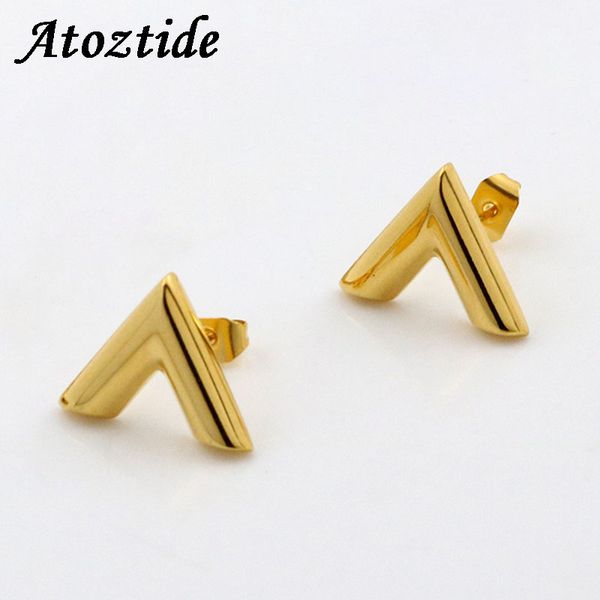 atoztide brand stainless steel letter v stud earrings for women gold silver color piercing initial name v boucle d'oreille party, Golden;silver
atoztide brand stainless steel letter v stud earrings for women gold silver color piercing initial name v boucle d'oreille party, Golden;silver