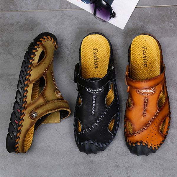 new soft genuine leather men's sandals classic roman comfortable casual shoes summer outdoor beach man's sandal big size 38-48, Black
new soft genuine leather men's sandals classic roman comfortable casual shoes summer outdoor beach man's sandal big size 38-48, Black