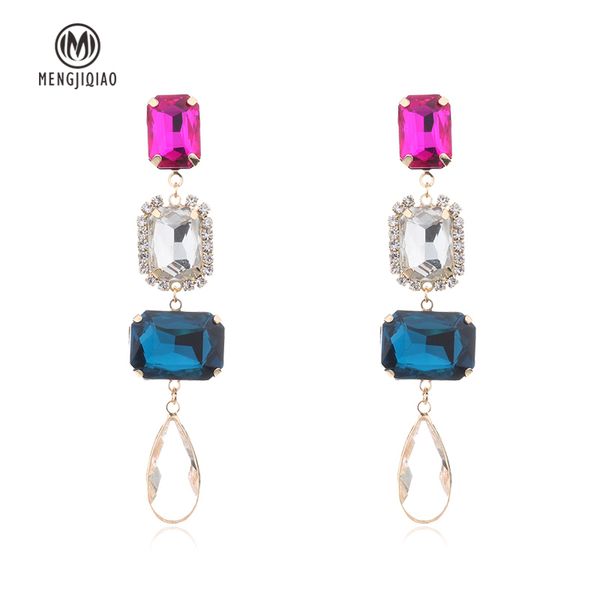 mengjiqiao new luxury colorful square crystal long earrings for women exaggerate geometric party charm drop pendientes gift, Silver
mengjiqiao new luxury colorful square crystal long earrings for women exaggerate geometric party charm drop pendientes gift, Silver