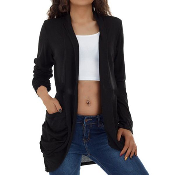 autumn women cardigan casual solid cardigan fashion female elegant long sleeve pocket plus size, White
autumn women cardigan casual solid cardigan fashion female elegant long sleeve pocket plus size, White