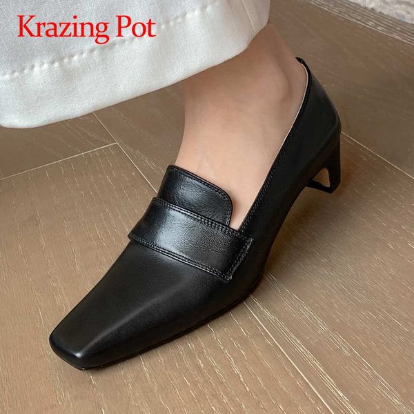 krazing pot 2020 new arrival natural leather dating party dress autumn shoes square toe med square heel slip on women pumps l15, Black
krazing pot 2020 new arrival natural leather dating party dress autumn shoes square toe med square heel slip on women pumps l15, Black