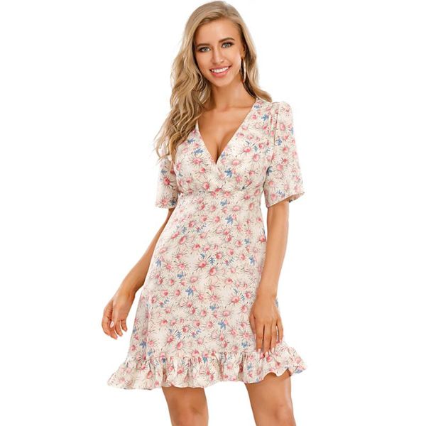 2020 fashion ruffle trim sashes women summer dress short sleeves v-neck print casual dress girls sweet cute a line mini dresses, Black;gray
2020 fashion ruffle trim sashes women summer dress short sleeves v-neck print casual dress girls sweet cute a line mini dresses, Black;gray