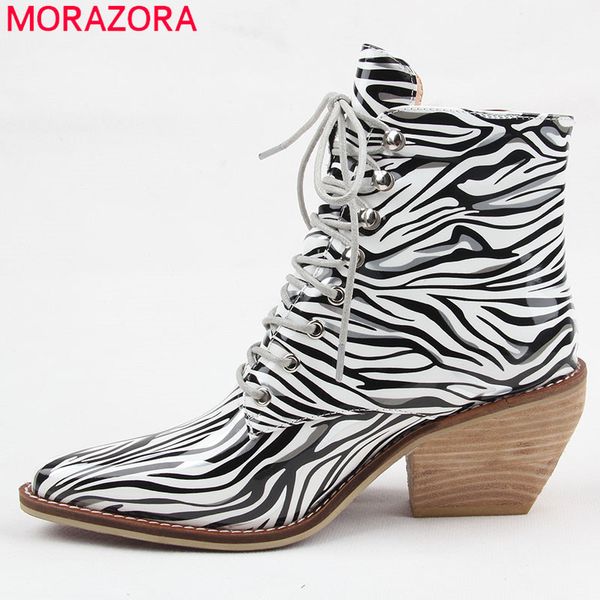 morazora 2019 new fashion ankle boots women high heels pointed toe spring autumn boots lace up graffiti punk casual shoes woman, Black
morazora 2019 new fashion ankle boots women high heels pointed toe spring autumn boots lace up graffiti punk casual shoes woman, Black