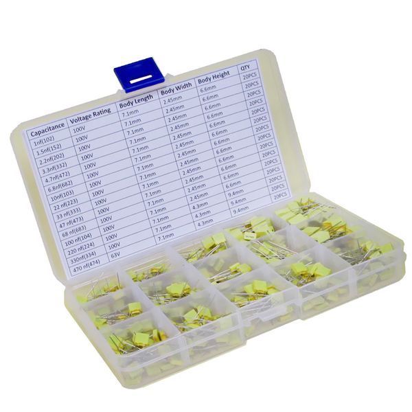 300pcs 15 value (each of 20pcs) electrolytic capacitors assortment box kit