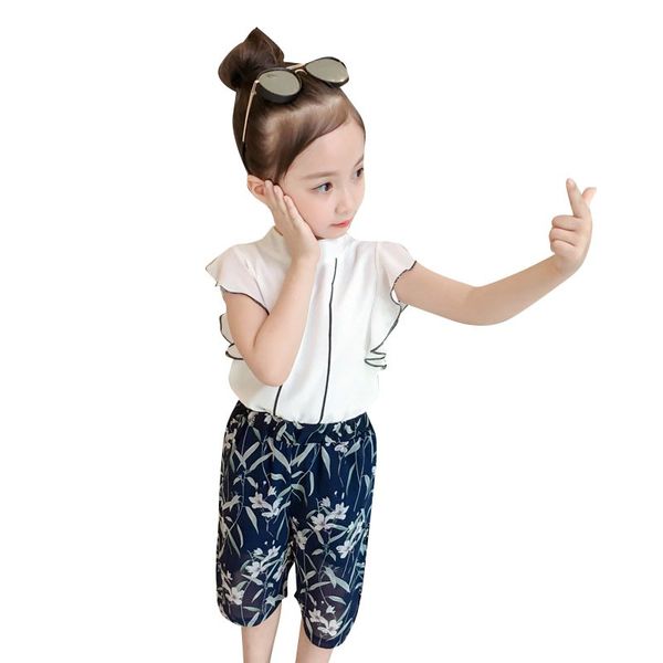 newborn baby girls casual summer ruffle sleeve chiffon vest + floral wide-leg pants set, White
newborn baby girls casual summer ruffle sleeve chiffon vest + floral wide-leg pants set, White