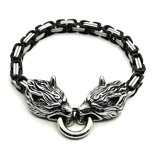 men stainless steel wolf head king chain bracelet men and women fashion accessories viking king chain jewelry, Black
men stainless steel wolf head king chain bracelet men and women fashion accessories viking king chain jewelry, Black