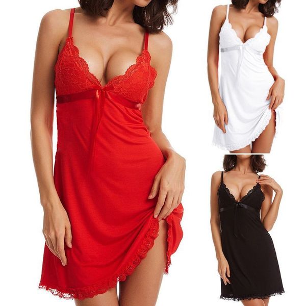 Ladies Deep V Neck Pyjamas Summer Sexy Sleepwear Women Spaghetti Strap Night Dress Women Lace Nightgown
Ladies Deep V Neck Pyjamas Summer Sexy Sleepwear Women Spaghetti Strap Night Dress Women Lace Nightgown