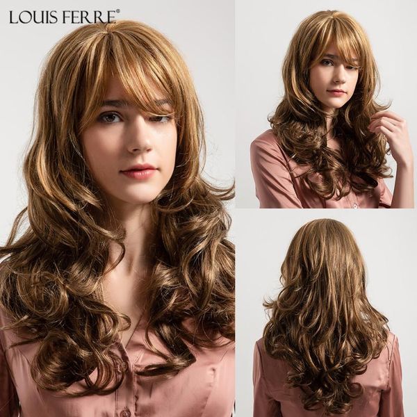louis ferre heat resistant fiber ombre blonde brown highlight wave synthetic wig for women cosplay long wigs with bangs cosplay, Black
louis ferre heat resistant fiber ombre blonde brown highlight wave synthetic wig for women cosplay long wigs with bangs cosplay, Black