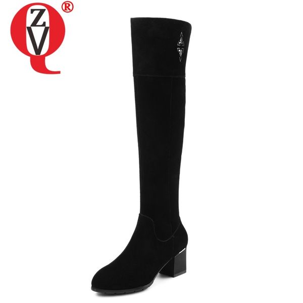 zvq woman shoes 2019 winter warm new fashion round toe cow suede knee high boots outside mid heels zip office ladies shoes, Black
zvq woman shoes 2019 winter warm new fashion round toe cow suede knee high boots outside mid heels zip office ladies shoes, Black