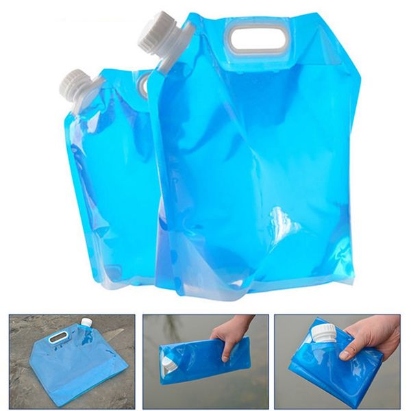 5l/10l pe water bag for portable folding water storage lifting bag for camping hiking survival hydration storage bladder
