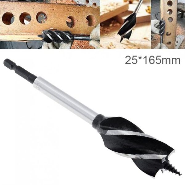 1pc 25 x 165mm four-slot woodworking drill bit hole drilling tool with center drill head and hex shank for woodworking opening
1pc 25 x 165mm four-slot woodworking drill bit hole drilling tool with center drill head and hex shank for woodworking opening