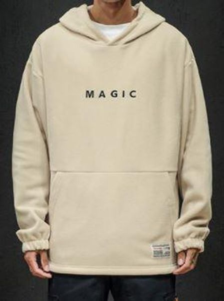 magic designer men hoodies long sleeve letter print loose add wool mens hooded sweatshirts autumn fleece pullover male clothes, Black 
magic designer men hoodies long sleeve letter print loose add wool mens hooded sweatshirts autumn fleece pullover male clothes, Black