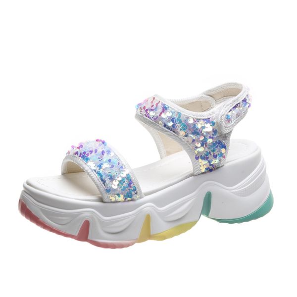 summer rainbow bottom sandals women platform sandal sequined open toe sport sandals woman vacation beach shoes ladies shoes, Black
summer rainbow bottom sandals women platform sandal sequined open toe sport sandals woman vacation beach shoes ladies shoes, Black