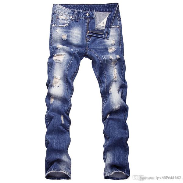 wholesale-new style hole patch beggars slim men jeans pants men's denim straight trousers 29-40 ayg26, Blue
wholesale-new style hole patch beggars slim men jeans pants men's denim straight trousers 29-40 ayg26, Blue