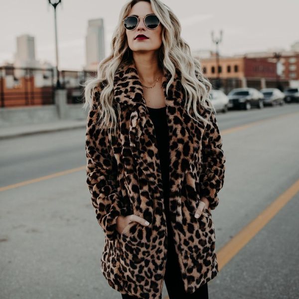 new women turn-down collar loose outerwear autumn winter fur leopard casual coat thicken comfortable winter jacket, Black;brown
new women turn-down collar loose outerwear autumn winter fur leopard casual coat thicken comfortable winter jacket, Black;brown