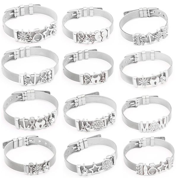 baopon jewelry silver color stainless steel mesh bracelets bangles with love heart slide charms bracelets for women lover gift, Black
baopon jewelry silver color stainless steel mesh bracelets bangles with love heart slide charms bracelets for women lover gift, Black