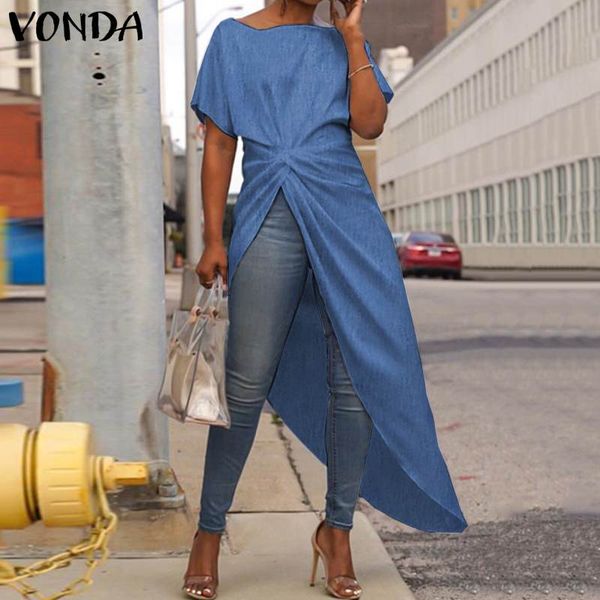 vonda women asymmetrical short sleeve split hem blouse 2020 summer long shirts party plus size blusas femme, White
vonda women asymmetrical short sleeve split hem blouse 2020 summer long shirts party plus size blusas femme, White