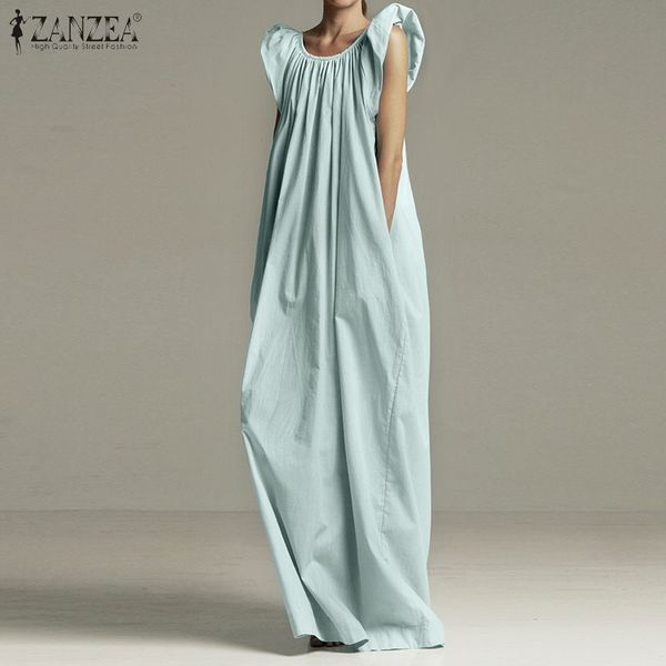 zanzea 2020 summer dress women ruffles sleeveless sundress elastic o neck long maxi vestidos solid cotton pockets kaftan dress, Black;gray
zanzea 2020 summer dress women ruffles sleeveless sundress elastic o neck long maxi vestidos solid cotton pockets kaftan dress, Black;gray