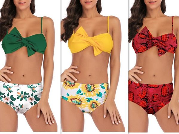2019 new european and american bikini print bow front swimsuit high-waisted two-piece bathing suit swimwear
2019 new european and american bikini print bow front swimsuit high-waisted two-piece bathing suit swimwear