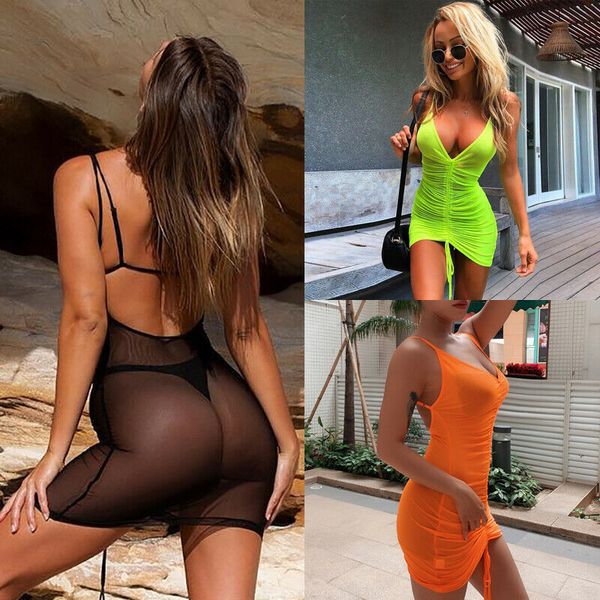 layers mesh summer dress 2019 women spaghetti backless straps bodycon ruched dress woman party night club robe, Black;gray
layers mesh summer dress 2019 women spaghetti backless straps bodycon ruched dress woman party night club robe, Black;gray