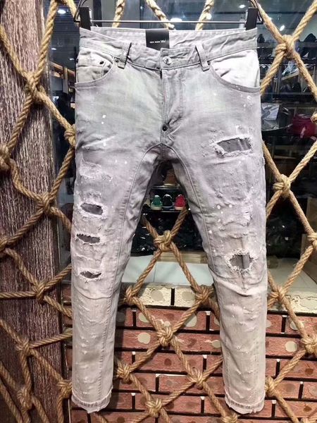 new arrival mens designer jeans brand men patchwork ripped denim tearing trousers hip hop mens jeans riding ruched jeans, Blue
new arrival mens designer jeans brand men patchwork ripped denim tearing trousers hip hop mens jeans riding ruched jeans, Blue