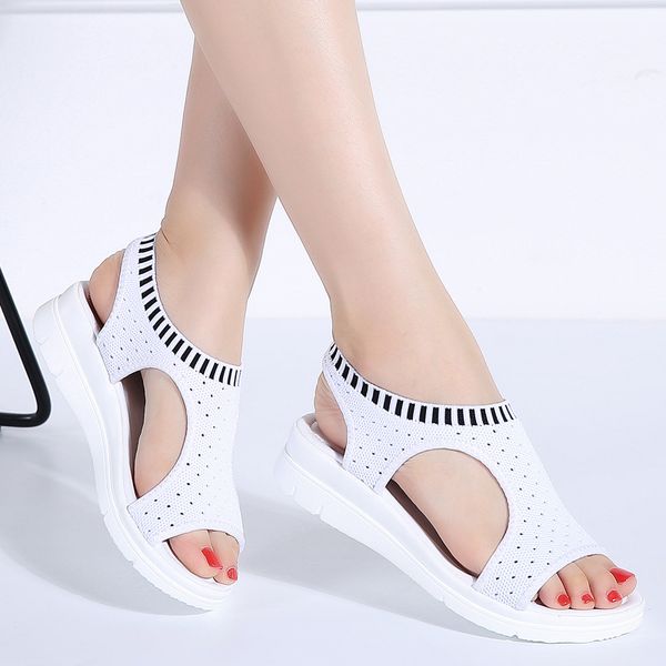 women sandals fashion casual shoes breathable comfortable fish mouth mesh sandals ladies summer platform wedge slip-on sandalias, Black
women sandals fashion casual shoes breathable comfortable fish mouth mesh sandals ladies summer platform wedge slip-on sandalias, Black