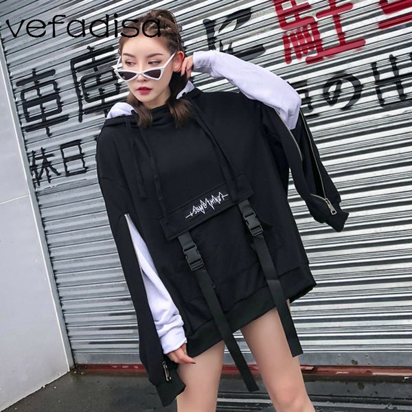 vefadisa women fake two piece hooded cotton sweatshirt 2018 autumn women double layer sleeve pullover sweatshirt dq597, Black
vefadisa women fake two piece hooded cotton sweatshirt 2018 autumn women double layer sleeve pullover sweatshirt dq597, Black