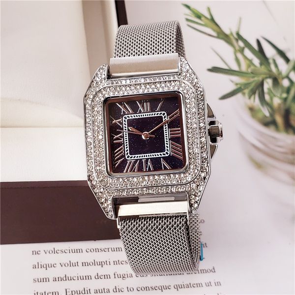 women fashion luxury watch stainless steel full diamond women casual dress quartz movement watch mesh strap iced out luxury women watches, Slivery;brown
women fashion luxury watch stainless steel full diamond women casual dress quartz movement watch mesh strap iced out luxury women watches, Slivery;brown