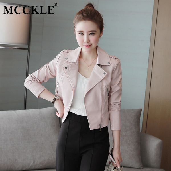 women's faux leather zippers short jackets coat turn down collar motorcycle outwear woman 2018 fashion korean female, Black
women's faux leather zippers short jackets coat turn down collar motorcycle outwear woman 2018 fashion korean female, Black