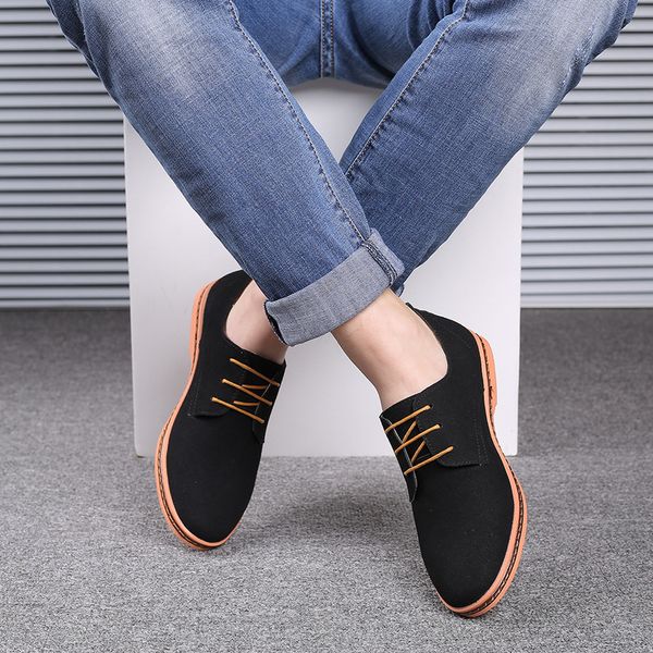 2019 autumn men's casual shoes matte leather non-slip wear-resistant shoes suede comfortable soft large size men's c1-34, Black
2019 autumn men's casual shoes matte leather non-slip wear-resistant shoes suede comfortable soft large size men's c1-34, Black