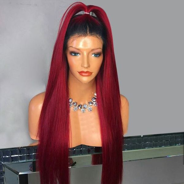 1b/burgundy 360 lace frontal human hair wigs with baby hair ombre lace front wigs high ponytail brazilian deep part wigs, Black
1b/burgundy 360 lace frontal human hair wigs with baby hair ombre lace front wigs high ponytail brazilian deep part wigs, Black