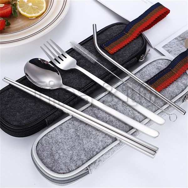 stainless steel portable tableware set 7 pieces stainless steel straw knife fork spoon chopsticks set packed in two colors t3i5161
stainless steel portable tableware set 7 pieces stainless steel straw knife fork spoon chopsticks set packed in two colors t3i5161