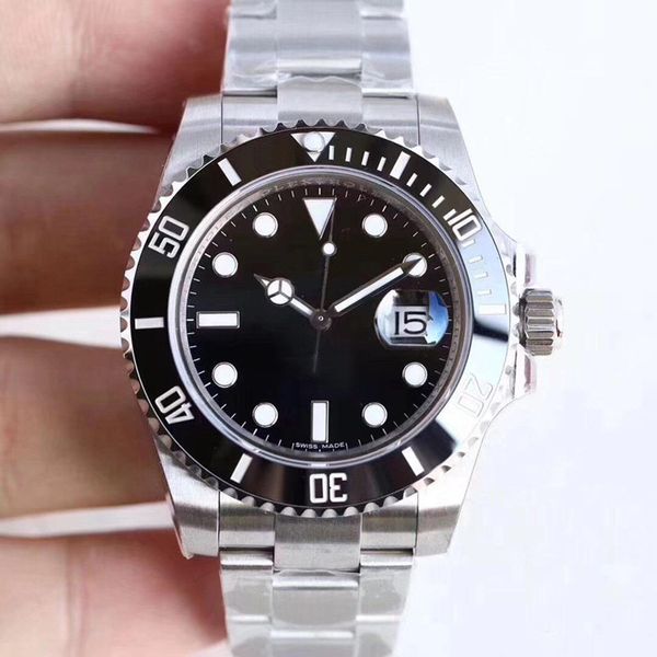 

n factory luxury mens watch 40mm 116610 automatic watch v10 ceramic bezel sapphire glass eta 3135 movement 904l men watch watches wristwatch, Slivery;brown