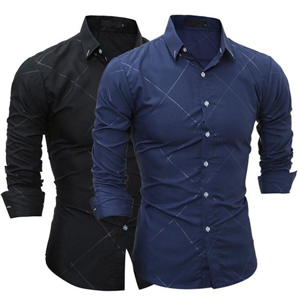2019 black blue fashion classic men turn-down collar long sleeve shirt dark embosse, White;black
2019 black blue fashion classic men turn-down collar long sleeve shirt dark embosse, White;black