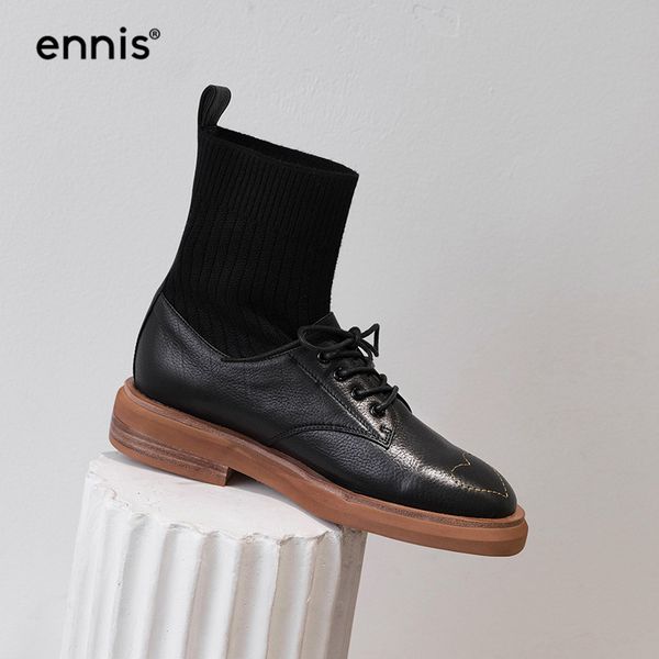 ennis 2019 flat boots women genuine leather ankle boots lace up stretch knitted black autumn ladies shoes a9161
ennis 2019 flat boots women genuine leather ankle boots lace up stretch knitted black autumn ladies shoes a9161