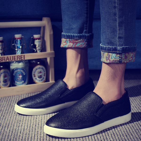 men casual shoes fashion male leather loafers driving shoes, Black
men casual shoes fashion male leather loafers driving shoes, Black