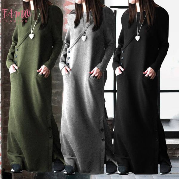 women sweatshirt dress 2020 autumn winter fleece maxi long dress casual pullovers long sleeve button basic vestidos 5xl 7, Black;gray
women sweatshirt dress 2020 autumn winter fleece maxi long dress casual pullovers long sleeve button basic vestidos 5xl 7, Black;gray