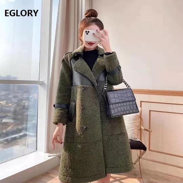 new 2019 winter warm wool cashmere outerwear coats women suede leather patchwork army green long coats, Black
new 2019 winter warm wool cashmere outerwear coats women suede leather patchwork army green long coats, Black
