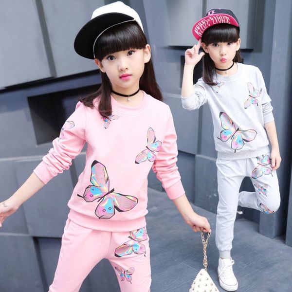 casual kids girl clothing set butterfly print sweatshirts pants clothes set for girls sportswear two pieces suit, White
casual kids girl clothing set butterfly print sweatshirts pants clothes set for girls sportswear two pieces suit, White