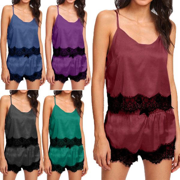 women pajamas set lingerie lace sleeveless babydoll nightdress sleepwear elastic shorts pajamas set womens, Blue;gray
women pajamas set lingerie lace sleeveless babydoll nightdress sleepwear elastic shorts pajamas set womens, Blue;gray