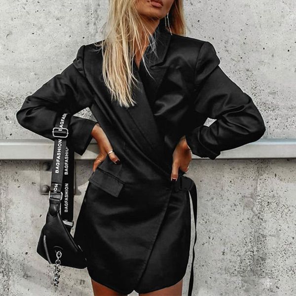 women's suits & blazers elegant black casual blazer women autumn long sleeve lace up slim coat, White;black
women's suits & blazers elegant black casual blazer women autumn long sleeve lace up slim coat, White;black