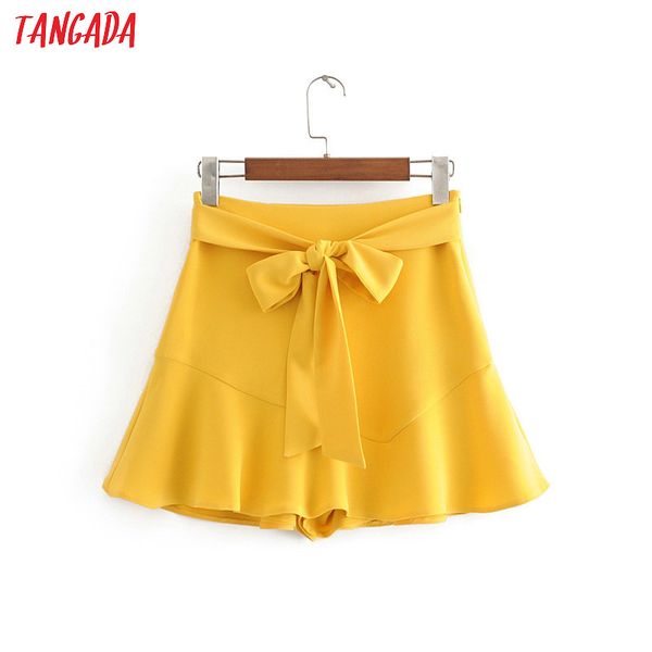 tangada women elegant yellow ruffles horts skirt side zipper bow tie female summer casual shorts 3h497, Black
tangada women elegant yellow ruffles horts skirt side zipper bow tie female summer casual shorts 3h497, Black