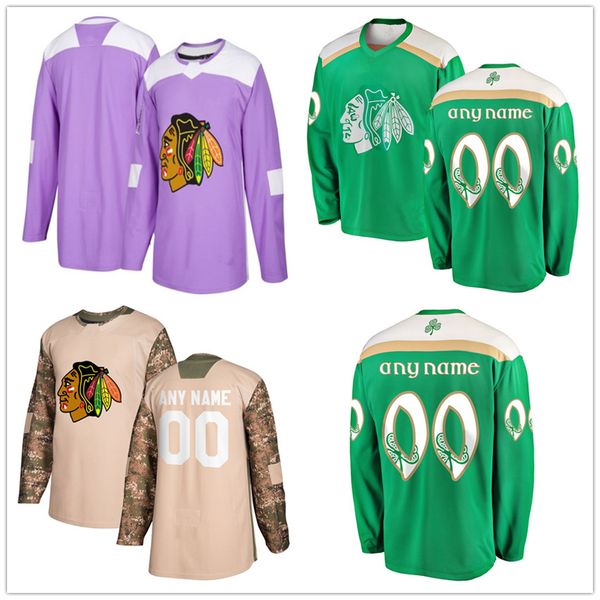 Men's Chicago Blackhawks 2018 Hockey Fights Cancer Custom Practice Jersey Camo Veterans 2019 St. Patrick's Day Replica Stitched Logos
Men's Chicago Blackhawks 2018 Hockey Fights Cancer Custom Practice Jersey Camo Veterans 2019 St. Patrick's Day Replica Stitched Logos