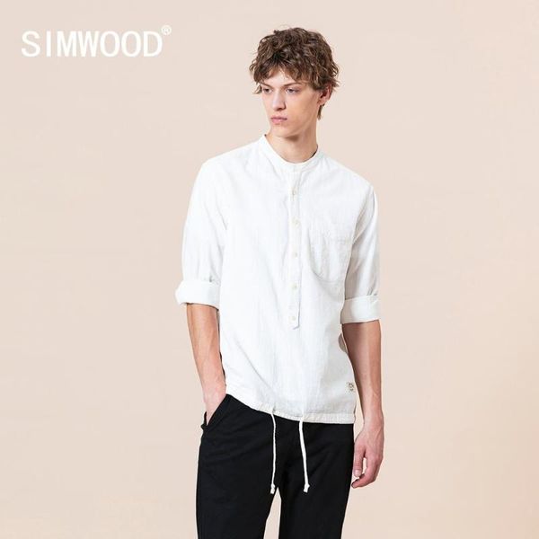 simwood 2020 summer new 100% cotton shirts men fashion three quarter sleeve half button pullover shirt plus size sj170364, White;black
simwood 2020 summer new 100% cotton shirts men fashion three quarter sleeve half button pullover shirt plus size sj170364, White;black