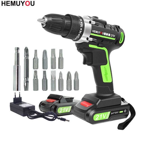 21v cordless electric screwdriver drill battery mini drill rechargeable power tool 2 speed + accessories
21v cordless electric screwdriver drill battery mini drill rechargeable power tool 2 speed + accessories