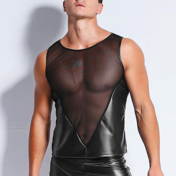 transparent gay undershirt men wetlook underwear faux leather erotic sleeveless vest mens sheer mesh undershirts, Black;brown
transparent gay undershirt men wetlook underwear faux leather erotic sleeveless vest mens sheer mesh undershirts, Black;brown