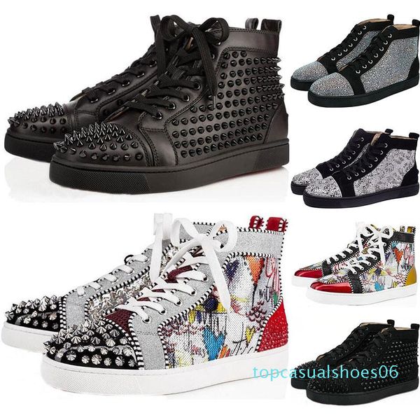 designer shoes brand studded spikes flats shoes red bottoms luxury mens womens party lovers genuine leather sneakers size 36-46 n16 t06, Black
designer shoes brand studded spikes flats shoes red bottoms luxury mens womens party lovers genuine leather sneakers size 36-46 n16 t06, Black