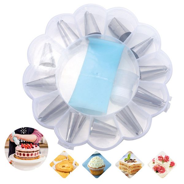 14pcs/set icing piping cream pastry bag nozzle set stainless steel nozzle pastry tips converter diy bakeware cake decorating
14pcs/set icing piping cream pastry bag nozzle set stainless steel nozzle pastry tips converter diy bakeware cake decorating